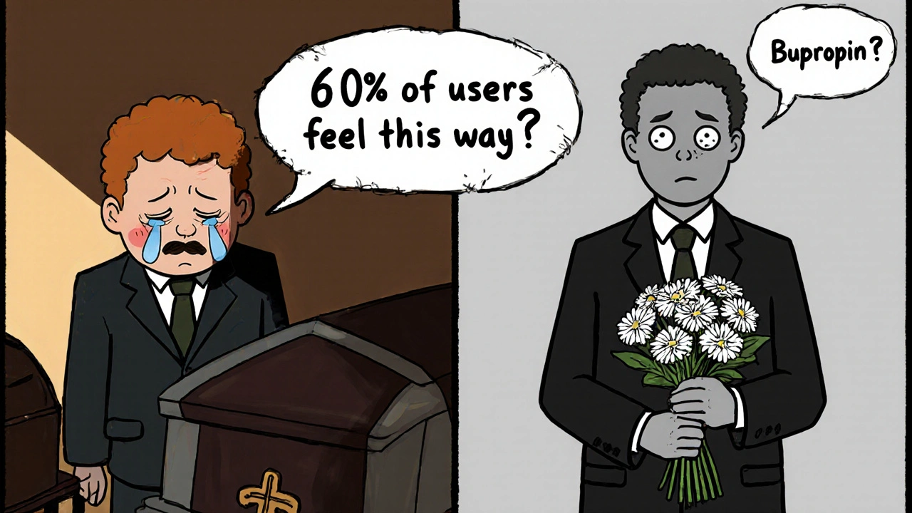 Split image: one side crying with warmth, the other numb and gray, symbolizing emotional blunting.