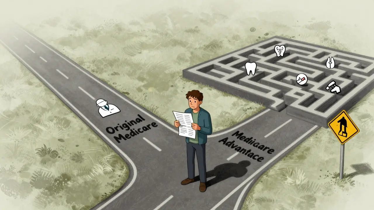 Person choosing between Medicare plan options