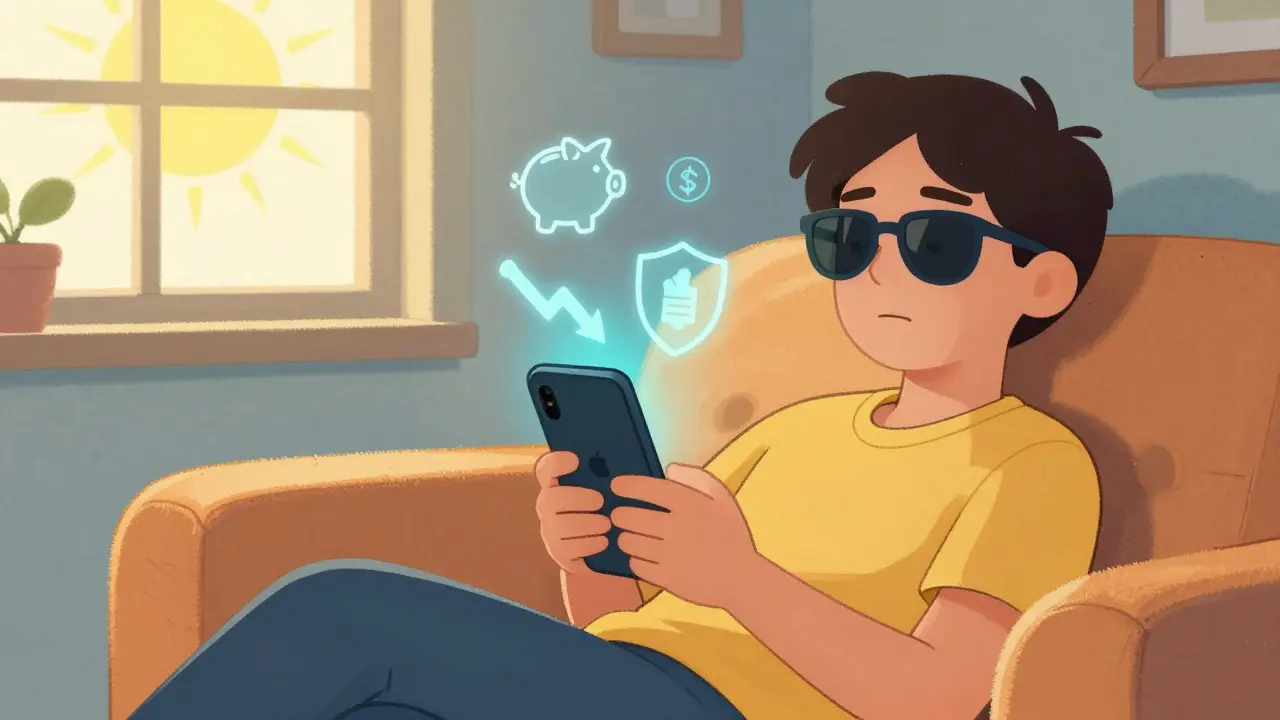 Relaxed person ordering safe generic meds online from home