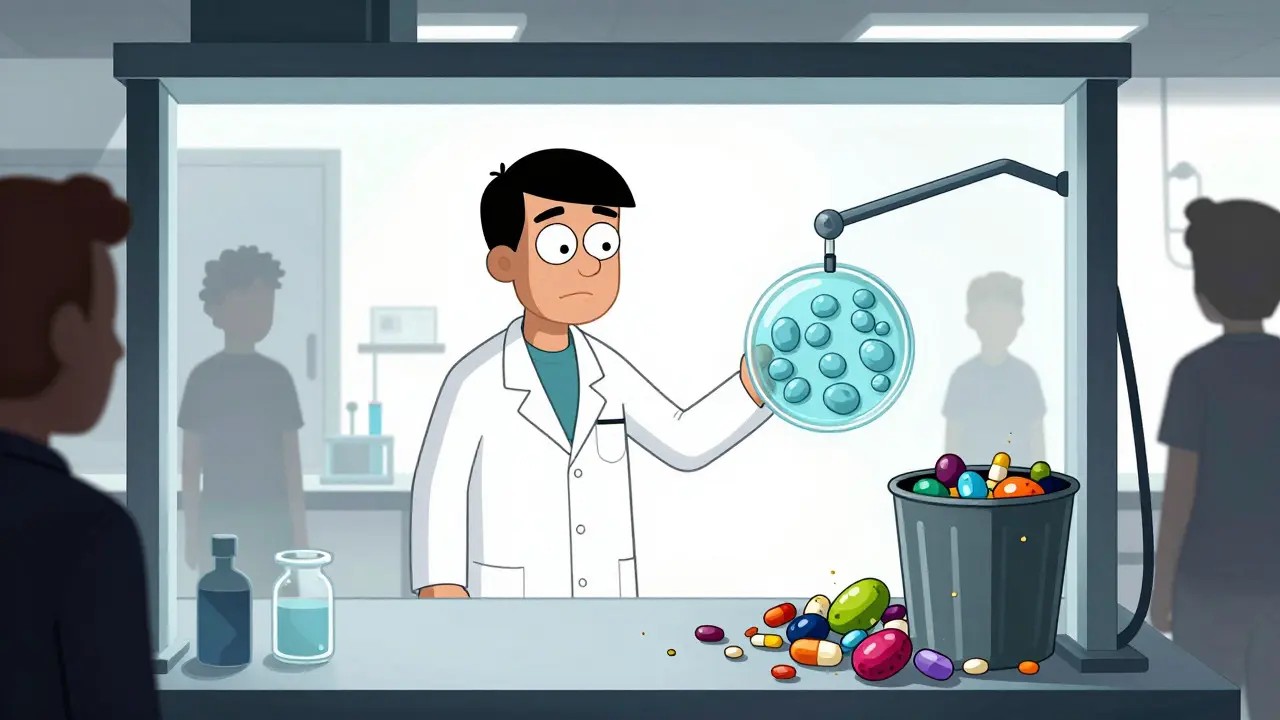 Lab scene showing lack of diversity in clinical trial cell samples